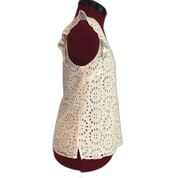 Lilly Pulitzer Lina Eyelet Blouse Size XS Resort White Beach Paradise Eyelet - Picture 5 of 11